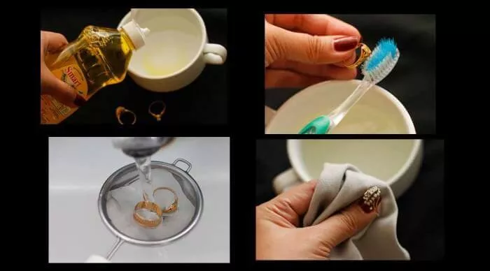 تنظيف المجوهرات الذهبية